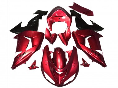 2006-2007 Red Glossy Black Kawasaki ZX10R Motorcycle Fairings Canada