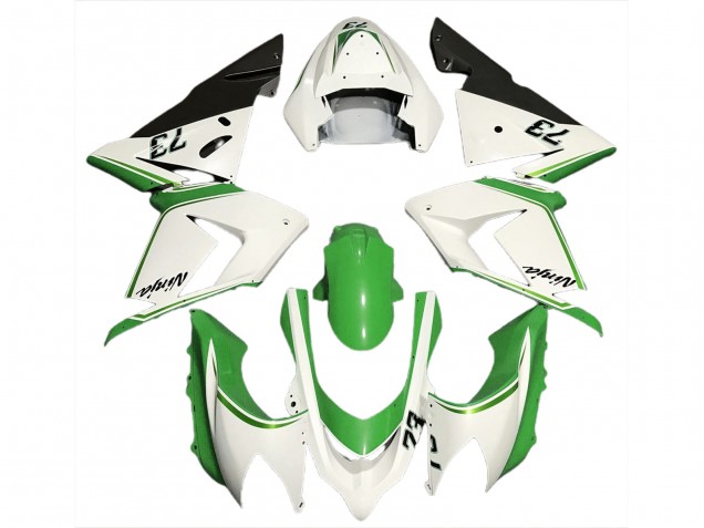 2004-2005 Glossy White Green Kawasaki ZX10R Motorcycle Fairings Canada