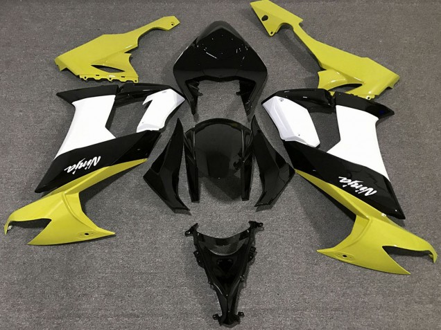 2008-2010 Glossy Yellow Black and White Kawasaki ZX10R Motorcycle Fairings Canada