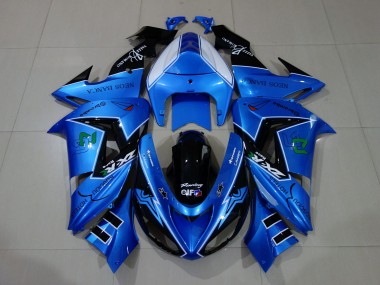 2006-2007 Liquid Blue Glossy Black Kawasaki ZX10R Motorcycle Fairings Canada