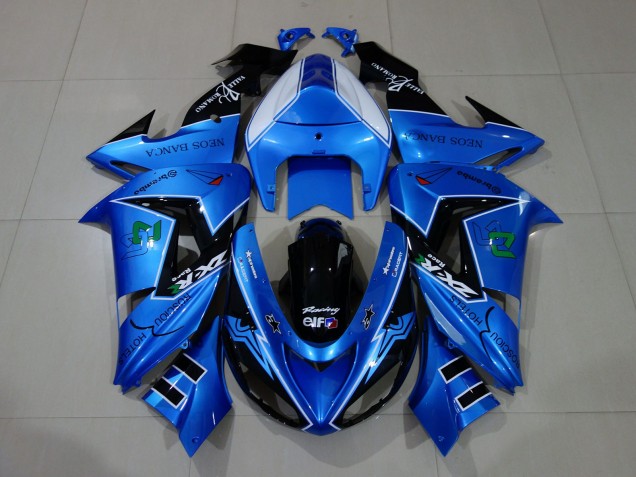 2006-2007 Liquid Blue Glossy Black Kawasaki ZX10R Motorcycle Fairings Canada
