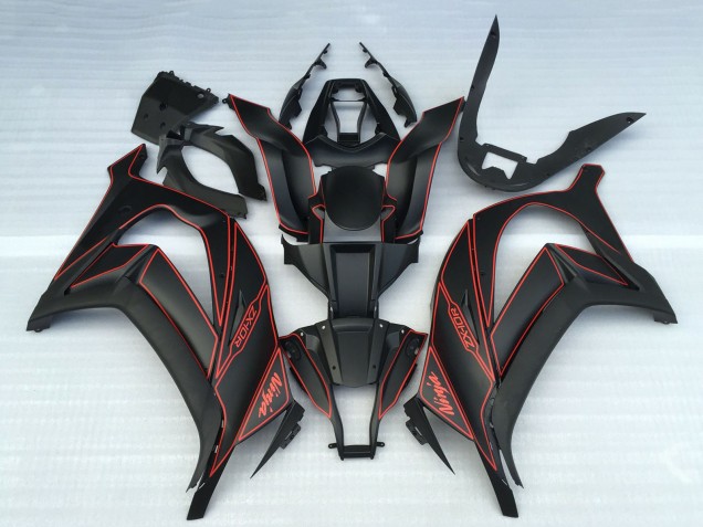 2011-2015 Matte Black Red Kawasaki ZX10R Motorcycle Fairings Canada