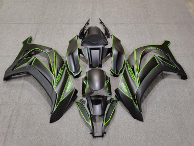 2011-2015 Matte Black Green Lining Kawasaki ZX10R Motorcycle Fairings Canada
