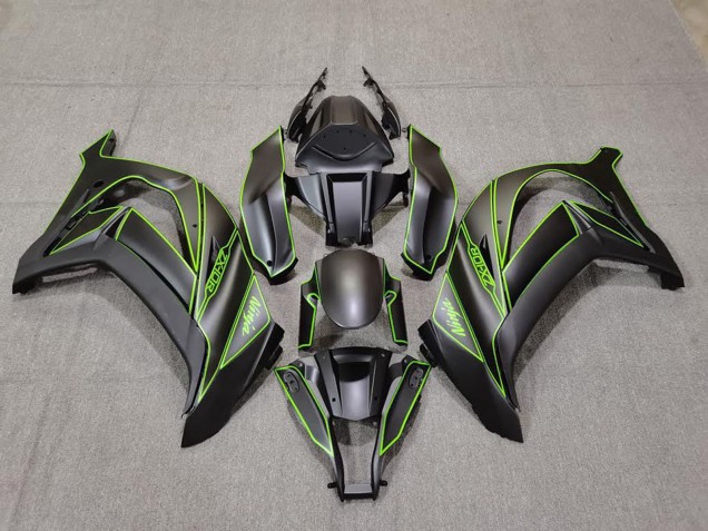 2011-2015 Matte Black Green Lining Kawasaki ZX10R Motorcycle Fairings Canada