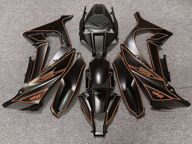 2011-2015 Matte Black Orange Lining Kawasaki ZX10R Motorcycle Fairings Canada