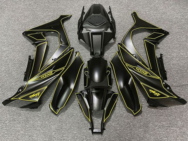 2011-2015 Matte Black Yellow Lining Kawasaki ZX10R Motorcycle Fairings Canada