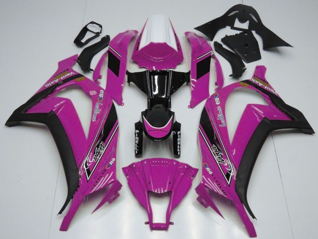 2011-2015 White Pink Glossy Black OEM Style Kawasaki ZX10R Motorcycle Fairings Canada