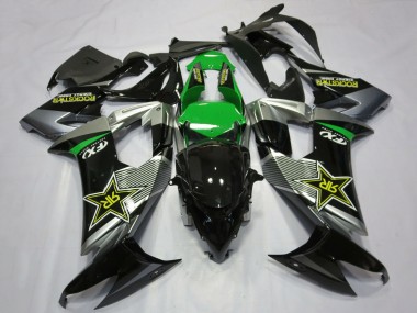2008-2010 Grey Green Black Rockstar Kawasaki ZX10R Motorcycle Fairings Canada