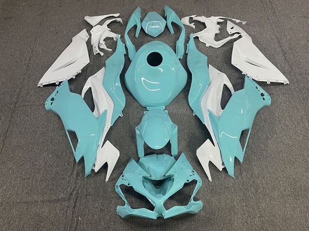 2019-2023 White Aqua Blue Kawasaki ZX6R Motorcycle Fairings Canada