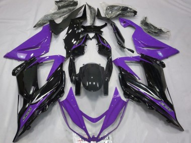 2013-2018 Purple Glossy Black Kawasaki ZX6R Motorcycle Fairings Canada