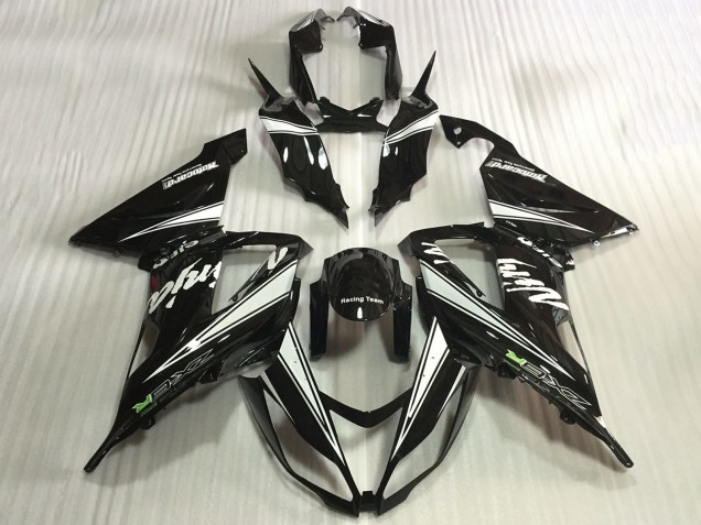 2013-2018 Glossy Black White Kawasaki ZX6R Motorcycle Fairings Canada