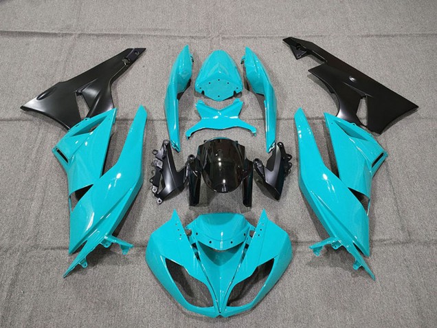 2009-2012 Blue Glossy Black Kawasaki ZX6R Motorcycle Fairing Kits Canada