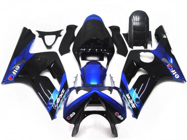 2003-2004 Blue Glossy Black Elf Kawasaki ZX6R Motorcycle Fairings Canada