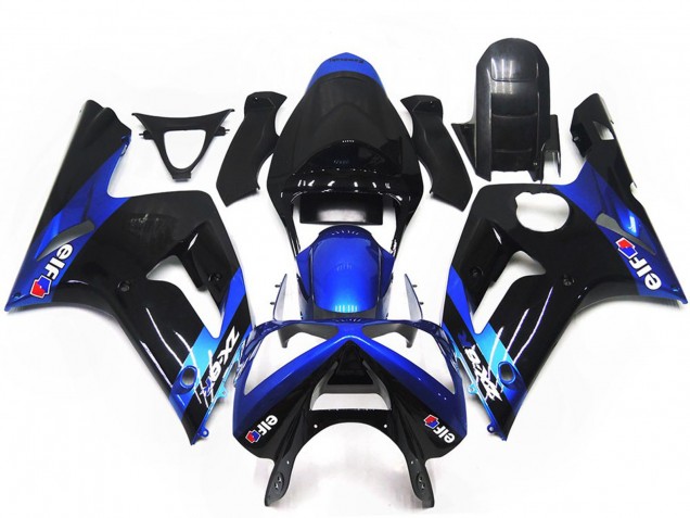 2003-2004 Blue Glossy Black Elf Kawasaki ZX6R Motorcycle Fairings Canada