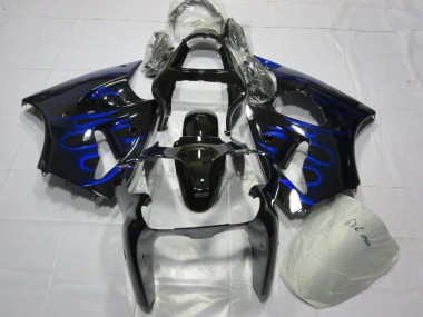 2000-2002 Glossy Black Blue Flame Kawasaki ZX6R Motorcycle Fairing Canada