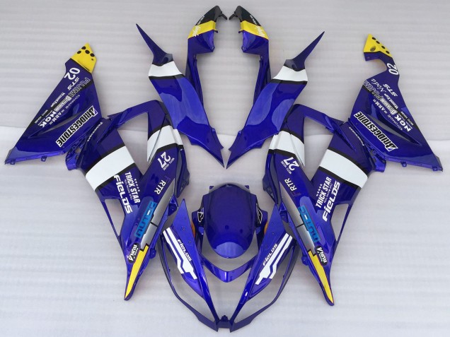 2013-2018 Blue White Yellow Trick Star Bridgestone Kawasaki ZX6R Motorcycle Fairings Canada