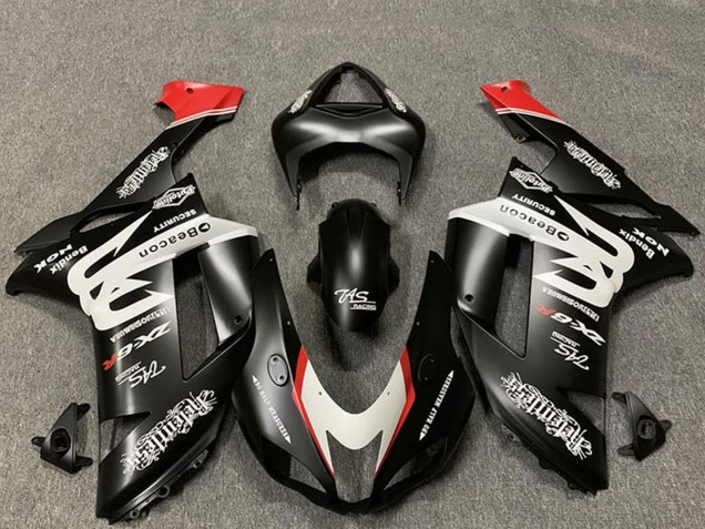2007-2008 Custom Matte Black White Red Kawasaki ZX6R Motorcycle Fairings Canada