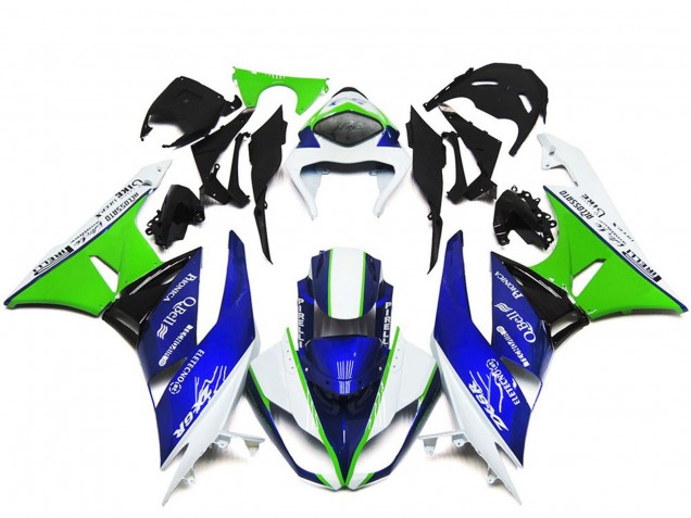 2009-2012 White Green Blue Black Kawasaki ZX6R Motorcycle Fairings Canada