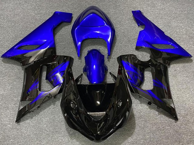 2005-2006 Blue Glossy Black Kawasaki ZX6R Motorcycle Fairings Canada