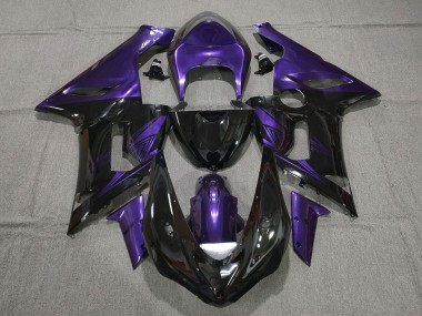 2005-2006 Purple Glossy Black Kawasaki ZX6R Motorcycle Fairings Canada