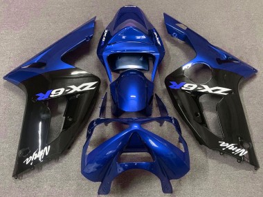 2003-2004 Blue Glossy Black Kawasaki ZX6R Motorcycle Fairings Canada