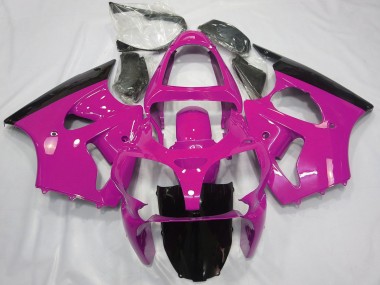 2000-2002 Pink Glossy Black Kawasaki ZX6R Motorcycle Fairings Canada