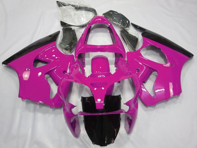 2000-2002 Pink Glossy Black Kawasaki ZX6R Motorcycle Fairings Canada