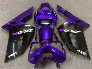 2003-2004 Purple Glossy Black Kawasaki ZX6R Motorcycle Fairings Canada