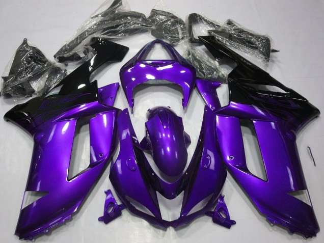 2007-2008 Glossy Purple Black Kawasaki ZX6R Motorcycle Fairings Canada