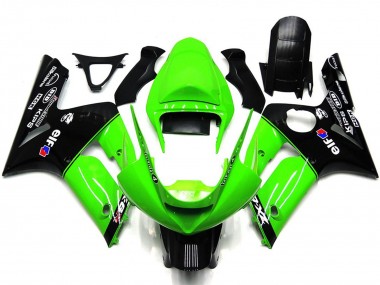 2003-2004 Green Glossy Black Elf Silkolene Kawasaki ZX6R Motorcycle Fairings Canada