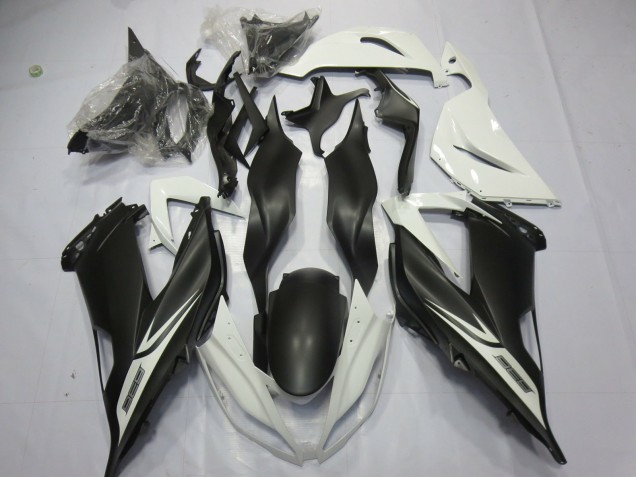 2013-2018 White Matte Black Kawasaki ZX6R Motorcycle Fairings Canada