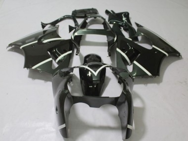 2000-2002 Glossy Black White Kawasaki ZX6R Motorcycle Fairings Canada