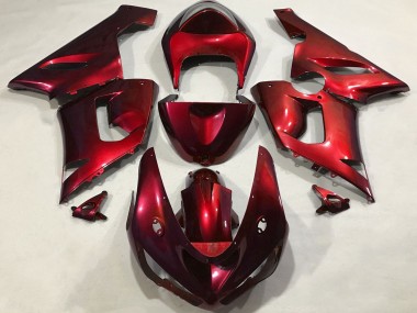 2005-2006 Metallic Red Kawasaki ZX6R Motorcycle Fairings Canada
