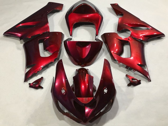 2005-2006 Metallic Red Kawasaki ZX6R Motorcycle Fairings Canada