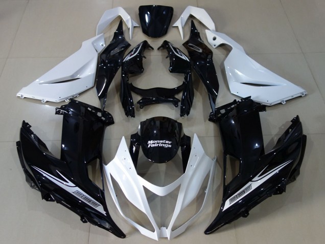 2013-2018 White Glossy Black Kawasaki ZX6R Motorcycle Fairing Canada