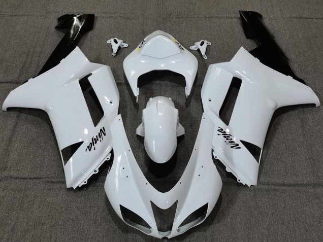 2007-2008 Plain White Gloss Kawasaki ZX6R Motorcycle Fairings Canada