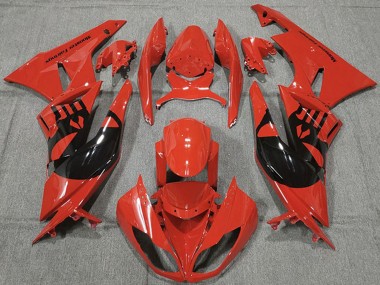 2009-2012 Red Glossy Black Punisher Kawasaki ZX6R Motorcycle Fairings Canada
