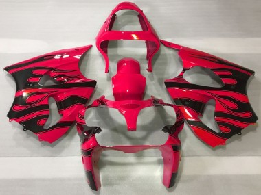 2000-2002 Red Black Flame Kawasaki ZX6R Motorcycle Fairings Canada