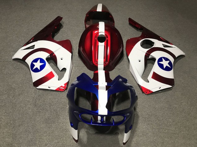 2002-2006 Red Blue White Star Captain America Kawasaki ZX12R Motorcycle Fairings Canada