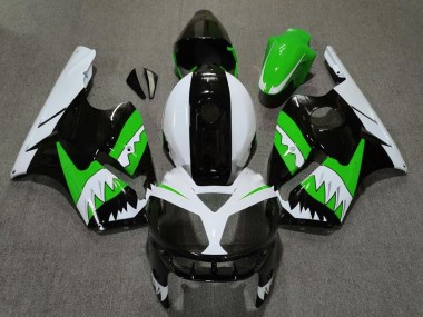 2002-2006 Green Black White Shark Kawasaki ZX12R Motorcycle Fairings Canada