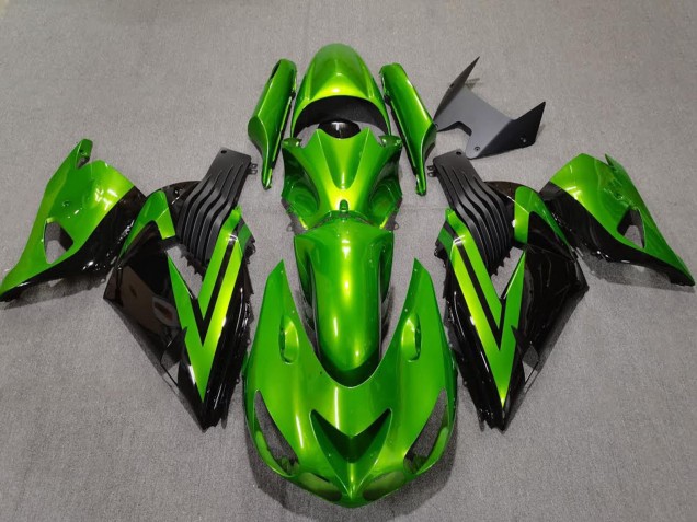 2006-2011 Green Glossy Black Kawasaki ZX14R Motorcycle Fairings Canada