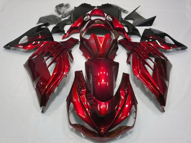 2012-2024 Red Glossy Black Kawasaki ZX14R ZZR1400 Motorcycle Fairing Canada