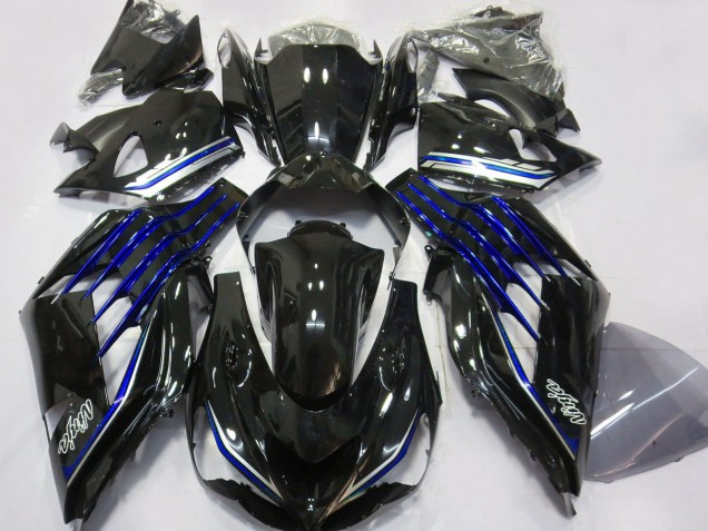 2012-2024 Glossy Black Blue Kawasaki ZX14R ZZR1400 Motorcycle Fairings Canada