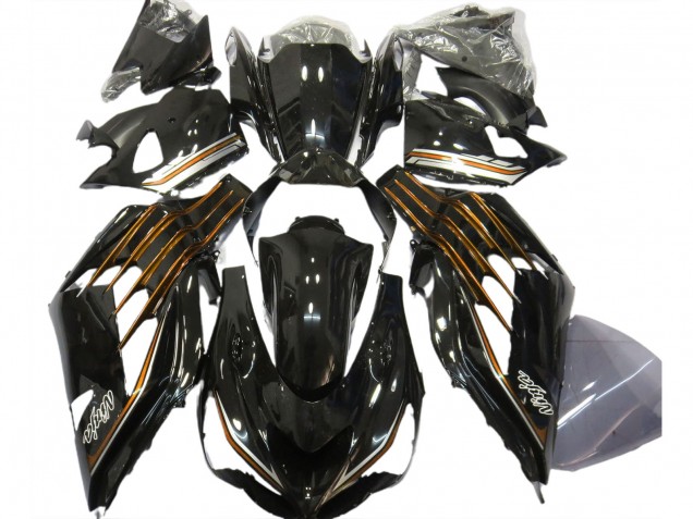 2012-2024 Glossy Black Orange Kawasaki ZX14R ZZR1400 Motorcycle Fairings Canada