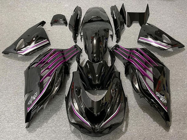 2012-2024 Glossy Black Purple Kawasaki ZX14R ZZR1400 Motorcycle Fairings Canada