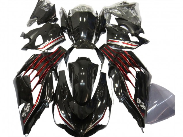 2012-2024 Glossy Black Red Kawasaki ZX14R ZZR1400 Motorcycle Fairings Canada