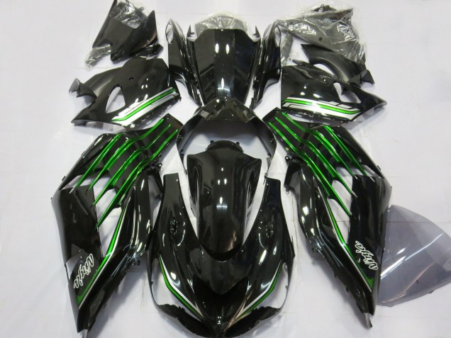 2012-2024 Glossy Black Green Kawasaki ZX14R ZZR1400 Motorcycle Fairings Canada