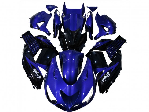 2006-2011 Blue Glossy Black White Ninja Kawasaki ZX14R Motorcycle Fairings Canada