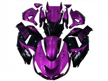 2006-2011 Purple Glossy Black White Ninja Kawasaki ZX14R Motorcycle Fairings Canada