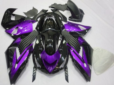 2006-2011 Purple Glossy Black Kawasaki ZX14R Motorcycle Fairings Canada